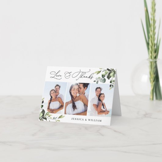 3光ユーカリエレガントプトゥス水カラーフローラ サンキューカード (正面)