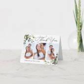 3光ユーカリエレガントプトゥス水彩色フローラQR サンキューカード (正面)