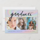 3光手書きホログラム仮想卒業 招待状 (正面)