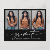 3光書モダン墨書卒業 ポストカード (正面)