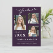 3光紫モダンエレガント卒業式 案内状 (スタンド正面)