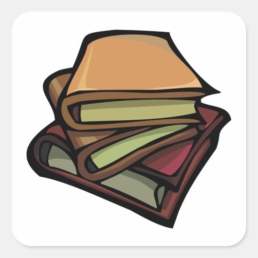 3冊の古書が重ね合わされた スクエアシール (正面)