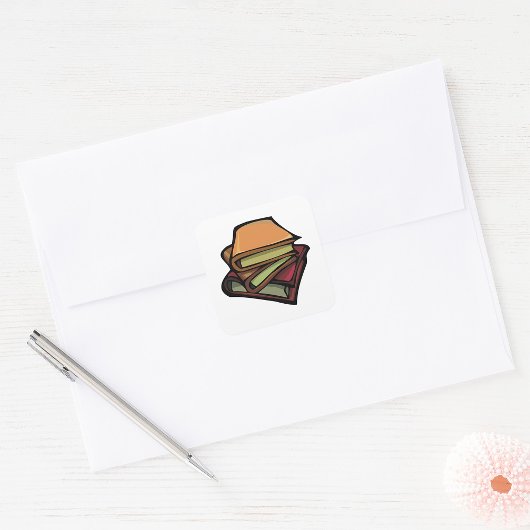 3冊の古書が重ね合わされた スクエアシール