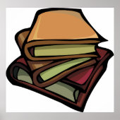 3冊の古書が重ね合わされた ポスター (正面)