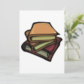 3冊の古書が重ね合わされた 招待状 (スタンド正面)