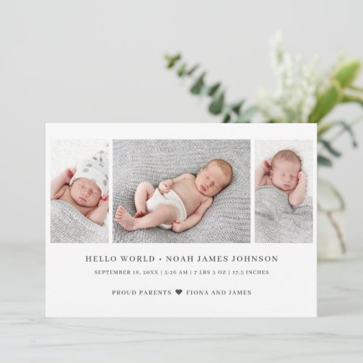 3写モダン真誕生 案内状 (スタンド正面)