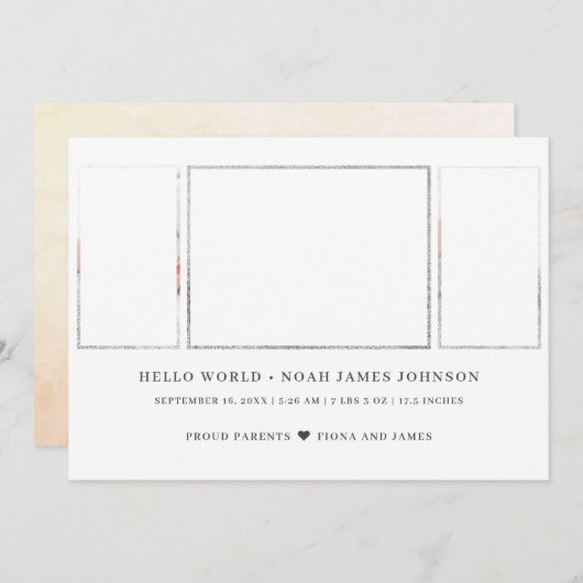 3写モダン真誕生 案内状 (正面/裏面)