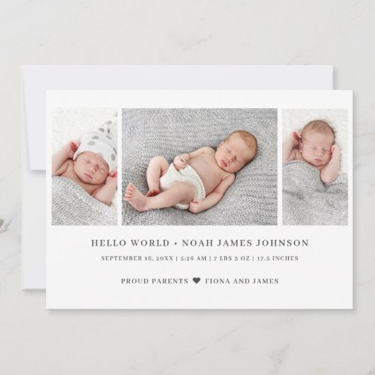 3写モダン真誕生 案内状 (正面)