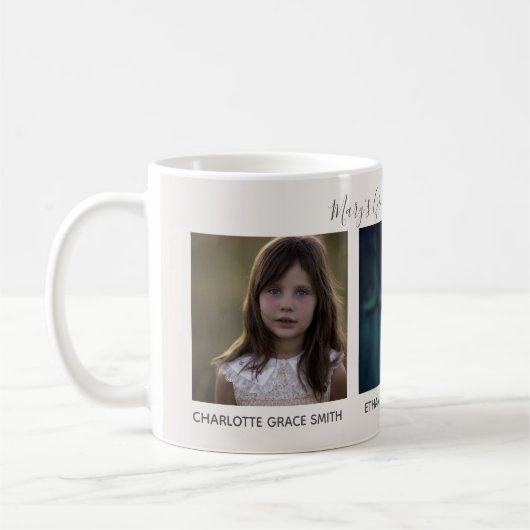 3写真おばあちゃんの孫素晴らしの名前Mug コーヒーマグカップ (左)