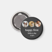 3写真おもしろいコラージュ幸せなファースト・ファーザー日パパ マグネット (正面/裏面)