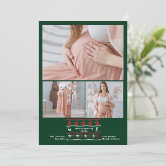 3写真お見合い妊娠のお知らせ シーズンカード (スタンド正面)