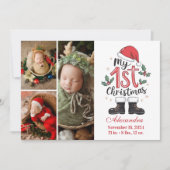 3写真かわいいサンタベビー第1クリスマス シーズンカード (正面)