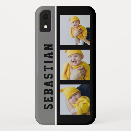 3写真と名前ユニークカスタムのパーソナライズされた Case-Mate iPhoneケース (裏面)