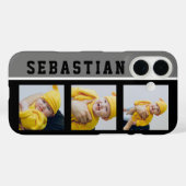 3写真と名前ユニークカスタムのパーソナライズされた Case-Mate iPhoneケース (裏面 (横))