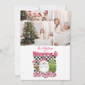 3写真と明るい市松模様にメリークリスマス シーズンカード (正面)