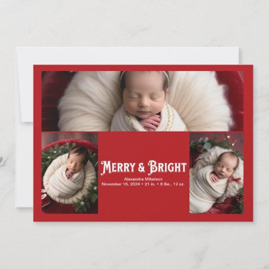 3写真と明メリーるい出産のお知らせ シーズンカード (正面)