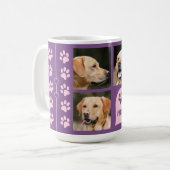 3写真のコラージュ犬の名前のピンクのデキセドリン錠 コーヒーマグカップ (正面左)