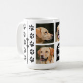 3写真のコラージュ犬の名前の黒のハート コーヒーマグカップ (正面左)