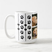3写真のコラージュ犬の名前の黒のハート コーヒーマグカップ (左)