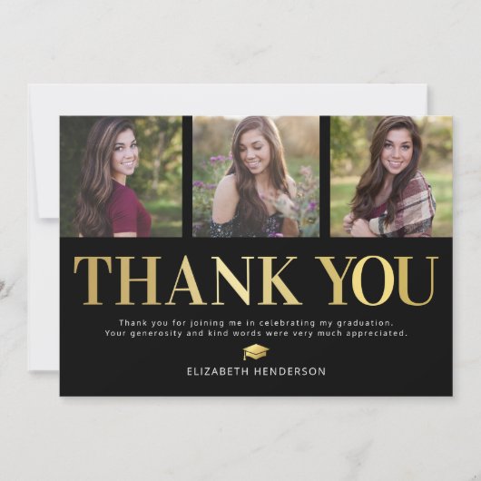 3写真の卒業 サンキューカード (正面)