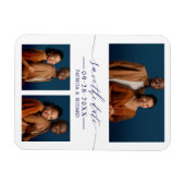 3写真ウェディング日付を保存 マグネット (横)