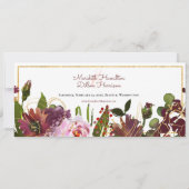 3写真エレガントブルゴーニュ金ゴールド水彩フローラ セーブザデート (裏面)