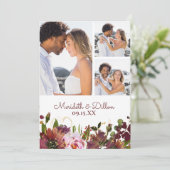 3写真エレガントブルゴーニュ金ゴールド赤面ピンクフローラ セーブザデート (スタンド正面)