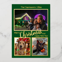 3写真エレガントメリークリスマスハッピーニューイヤー