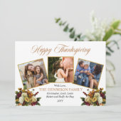 3写真エレガント家族フローラハッピー感謝祭 シーズンカード (スタンド正面)