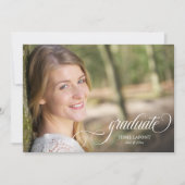 3写真エレガント書道卒業招待状 招待状 (正面)