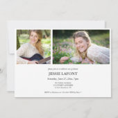 3写真エレガント書道卒業招待状 招待状 (裏面)