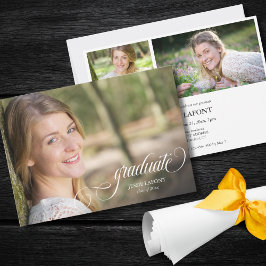 3写真エレガント書道卒業招待状 招待状