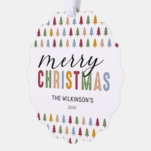3写真カラフルメリークリスマス オーナメントカード (左)