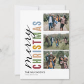 3写真カラフルメリークリスマス シーズンカード (正面)