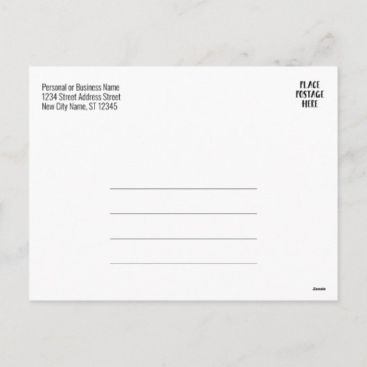 3写真クリスマスコラージュメリー- & Bright – 海軍 シーズンポストカード (裏面)