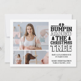 3写真クリスマスツリー妊娠のお知らせ シーズンカード