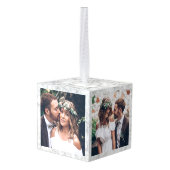 3写真クリスマス大理石のミセスエレガントフェイクさん キューブオーナメント (裏面アングル)