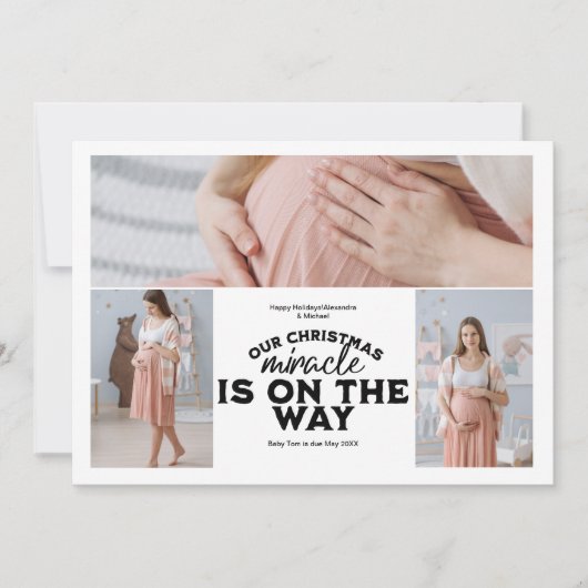 3写真クリスマス妊娠告知 シーズンカード (正面)