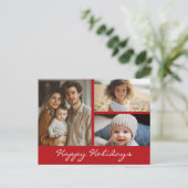 3写真コラージュのクリスマスホリデー写真 シーズンポストカード (スタンド正面)