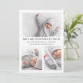 3写真コラージュベビー誕生のお知らせ 案内状 (スタンド正面)
