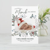 3写真コラージュ出産発表ベビーシャワー 案内状 (スタンド正面)