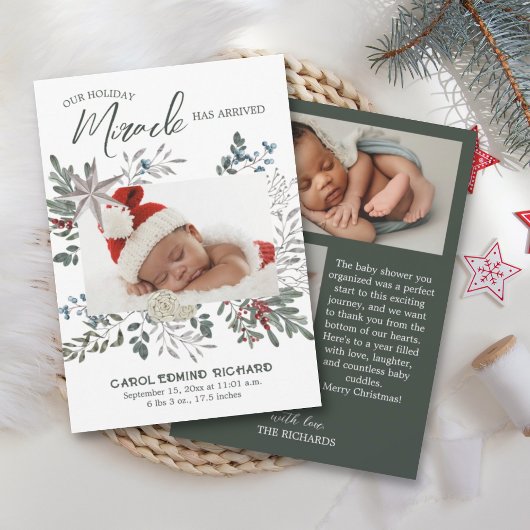 3写真コラージュ出産発表ベビーシャワー 案内状