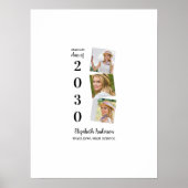 3写真スタイリッシュコラージュ卒業ゲスト署名 ポスター (正面)