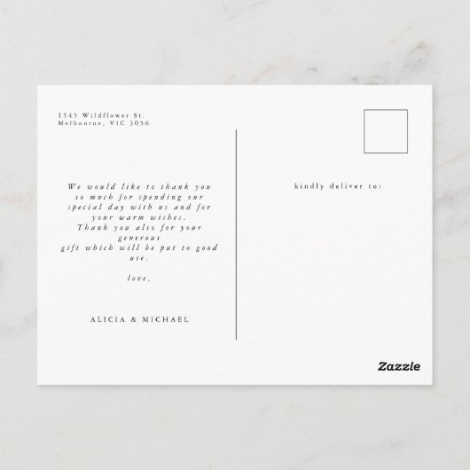 3写真スタイリッシュ赤ちゃんシャワーありがとう ポストカード (裏面)