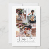 3写真ハッピーホリデーズクリスマス シーズンカード (正面)