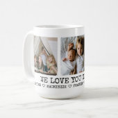3写真パーソナライズされたとラブハート詳細文字 コーヒーマグカップ (正面左)