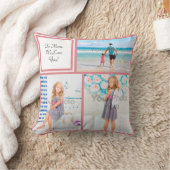 3写真パーソナライズされたコラージュピンクのママ愛 クッション (ブランケット)