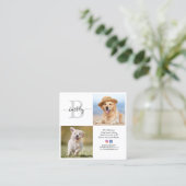 3写真パーソナライズされたソーシャルメディアQRコードモノグラム スクエア名刺 (スタンド正面)