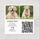 3写真パーソナライズされたソーシャルモダンメディアQRコード スクエア名刺 (裏面)