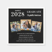 3写真パーソナライズされた大学院おもしろい事実卒業 スタンダードカクテルナプキン (正面)